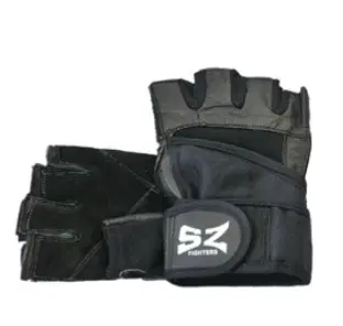 SZ Fighters – Фитнес ръкавици с кръстосани бели шевове – Black