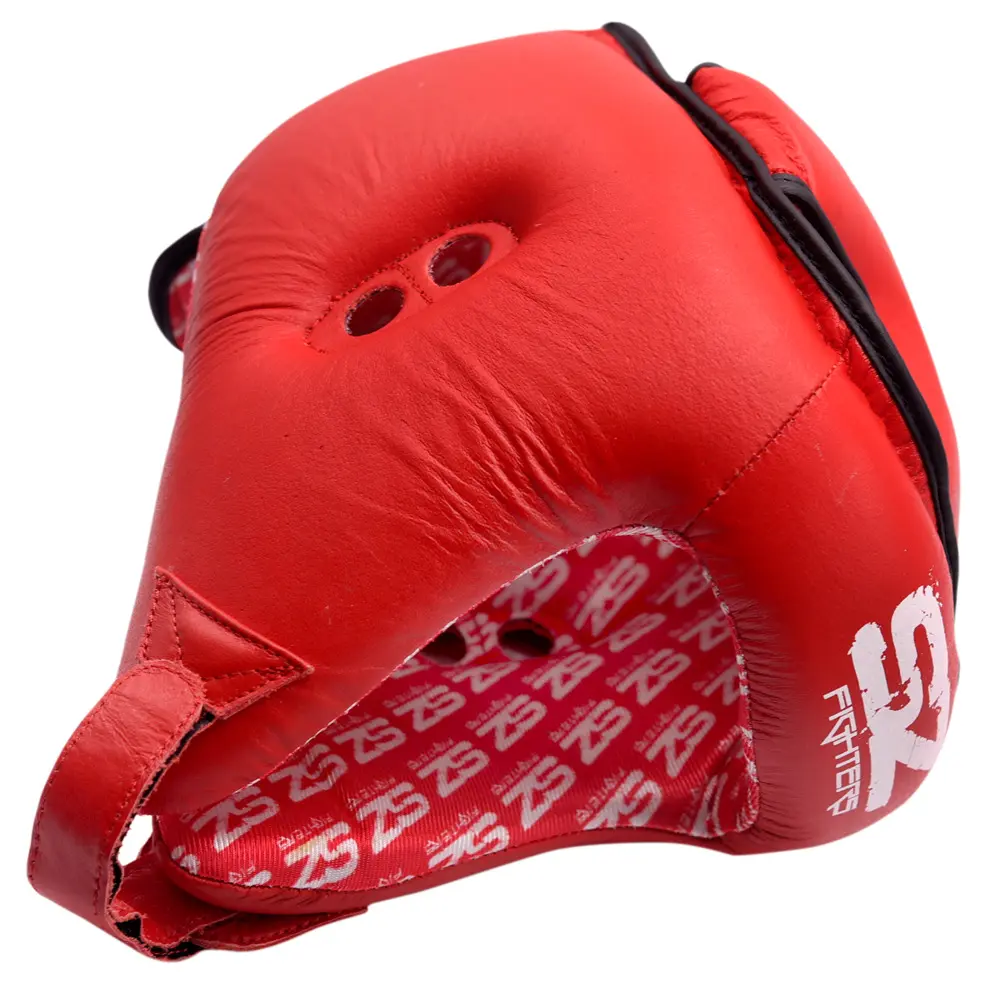 SZ Fighters – Каска за Муай Тай – Red, страничен изглед