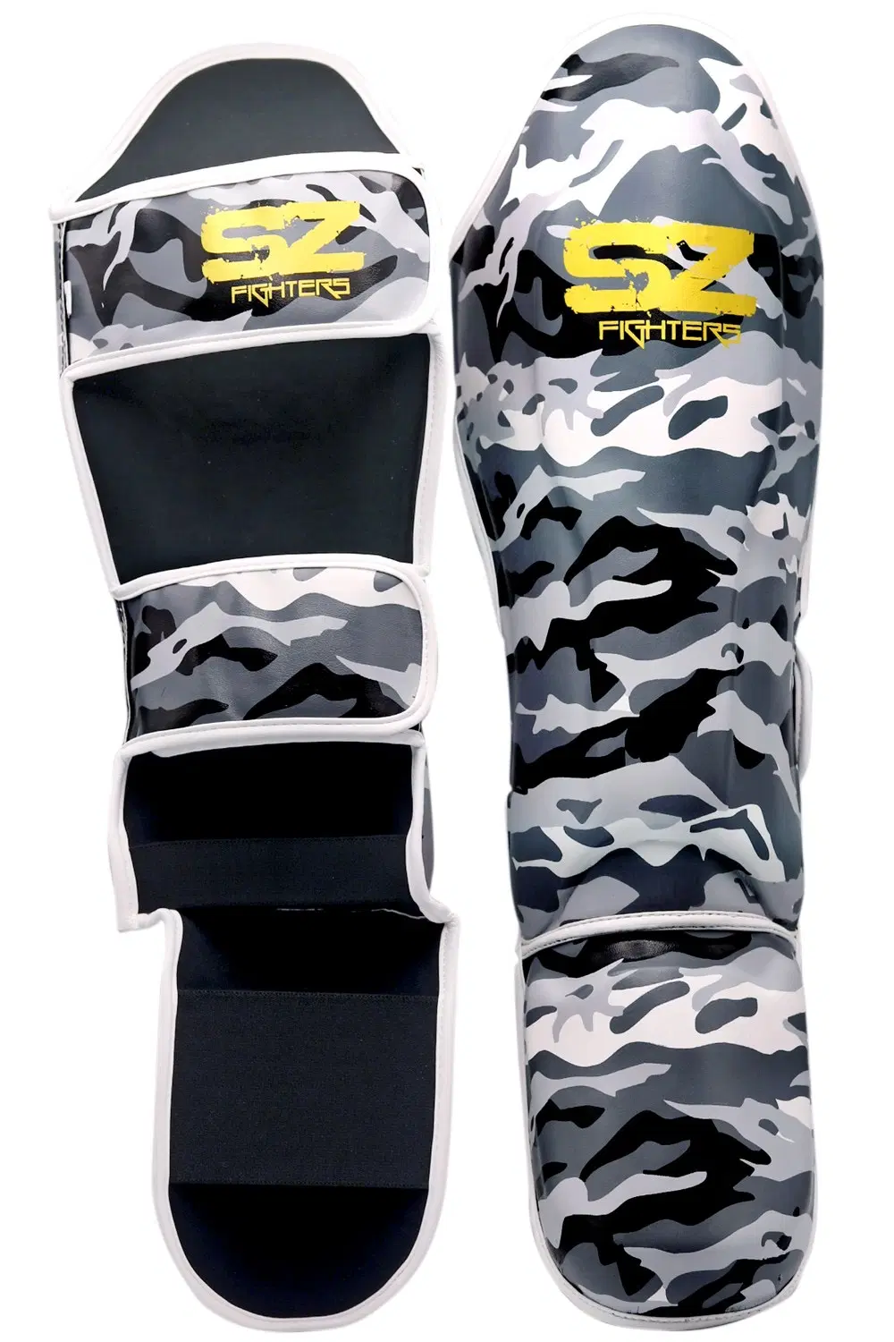 SZ Fighters – Тай Протектори за Крака Camo – Grey, преден изглед