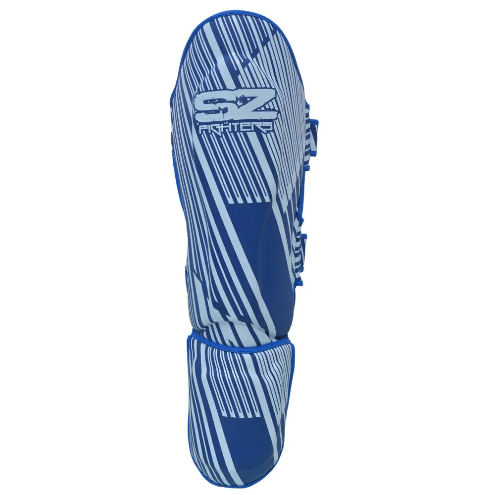 SZ Fighters – Тай Протектори за Крака Plasma 2.0 Blue-White, страничен изглед