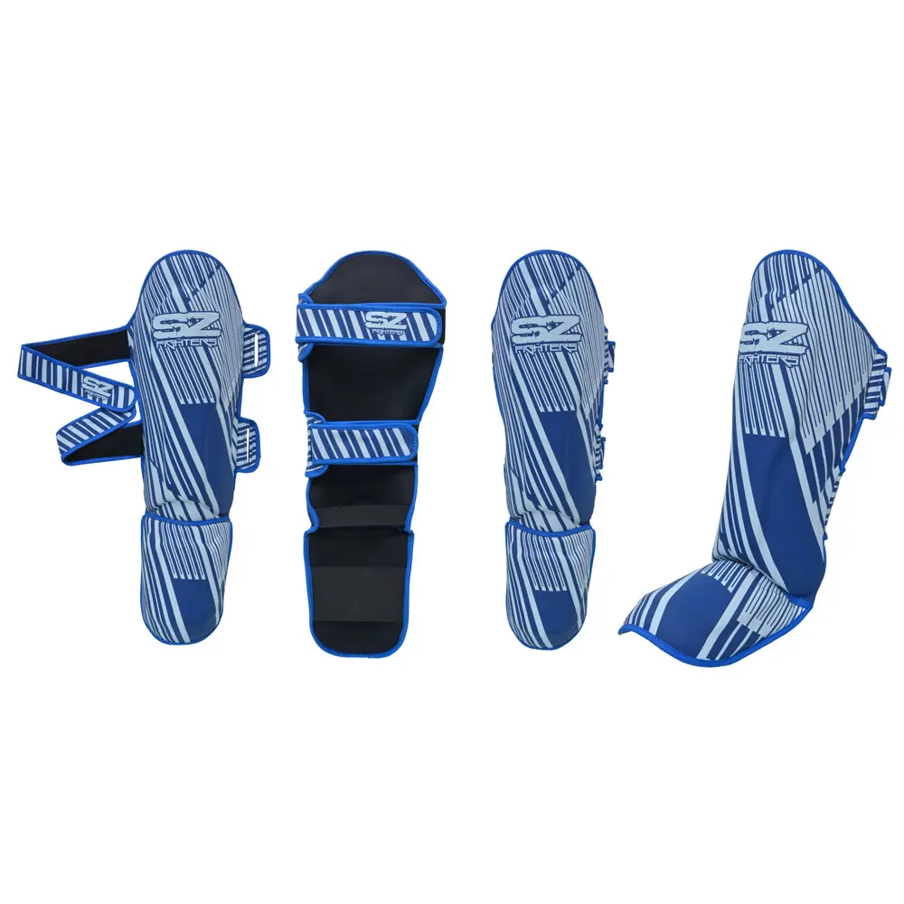 SZ Fighters – Тай Протектори за Крака Plasma 2.0 Blue-White, колекция от изгледи