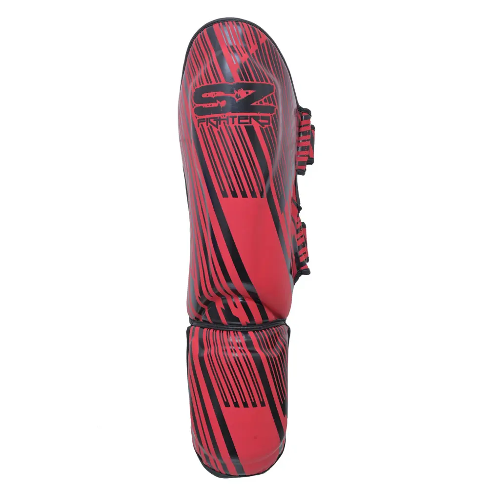 SZ Fighters – Тай Протектори за Крака Plasma 2.0 Red-Black страничен изглед