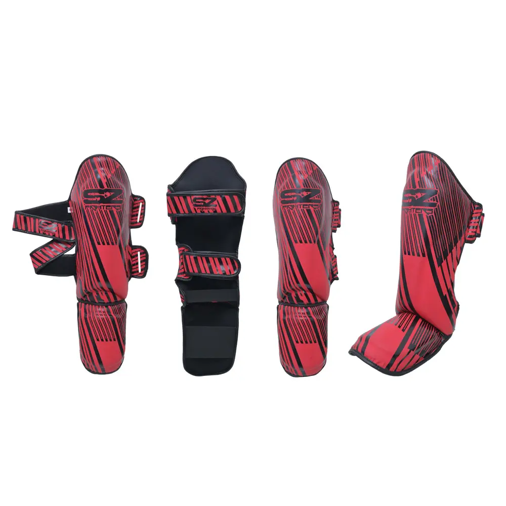 SZ Fighters – Тай Протектори за Крака Plasma 2.0 Red-Black различни изгледи