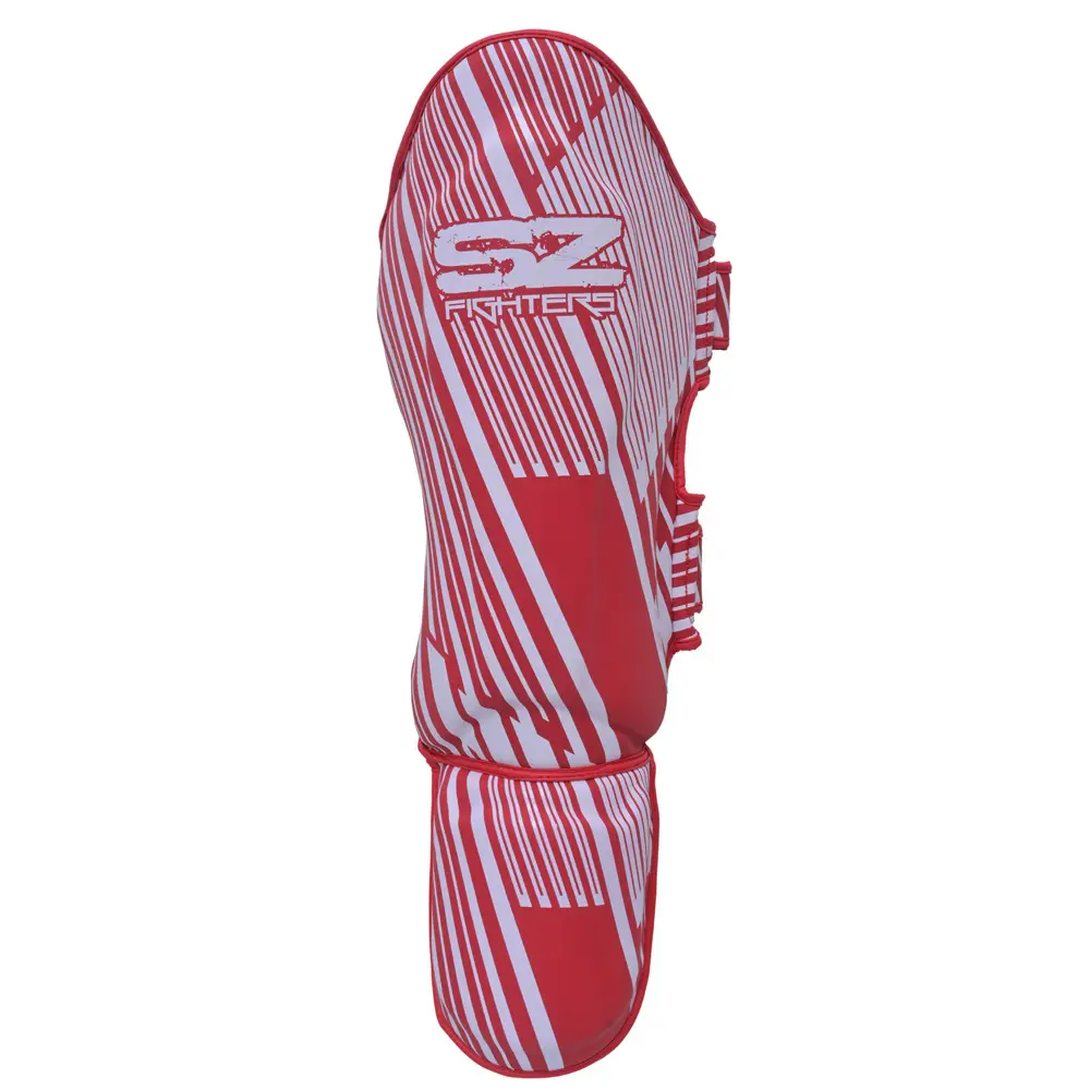 SZ Fighters – Тай Протектори за Крака Plasma 2.0 Red-White, страничен изглед