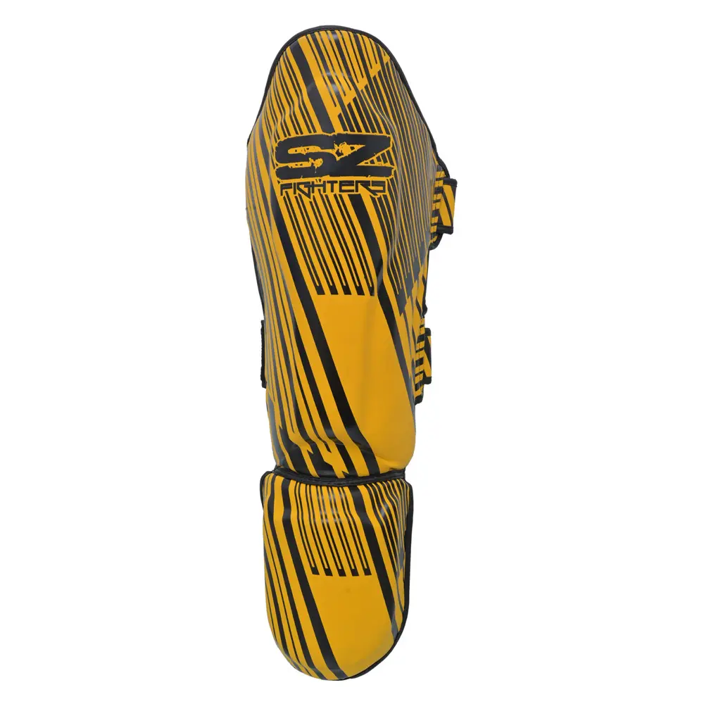 SZ Fighters – Тай Протектори за Крака Plasma 2.0 Yellow-Black, страничен изглед