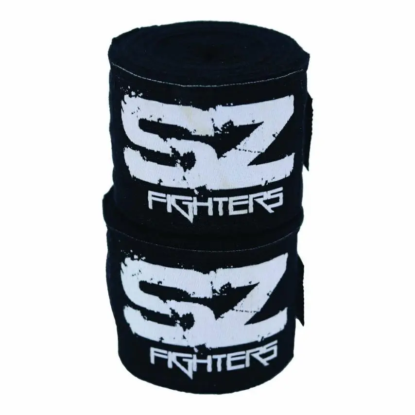 SZ Fighters – Бинт 3,5 м, преден изглед на два навити бинта в черно