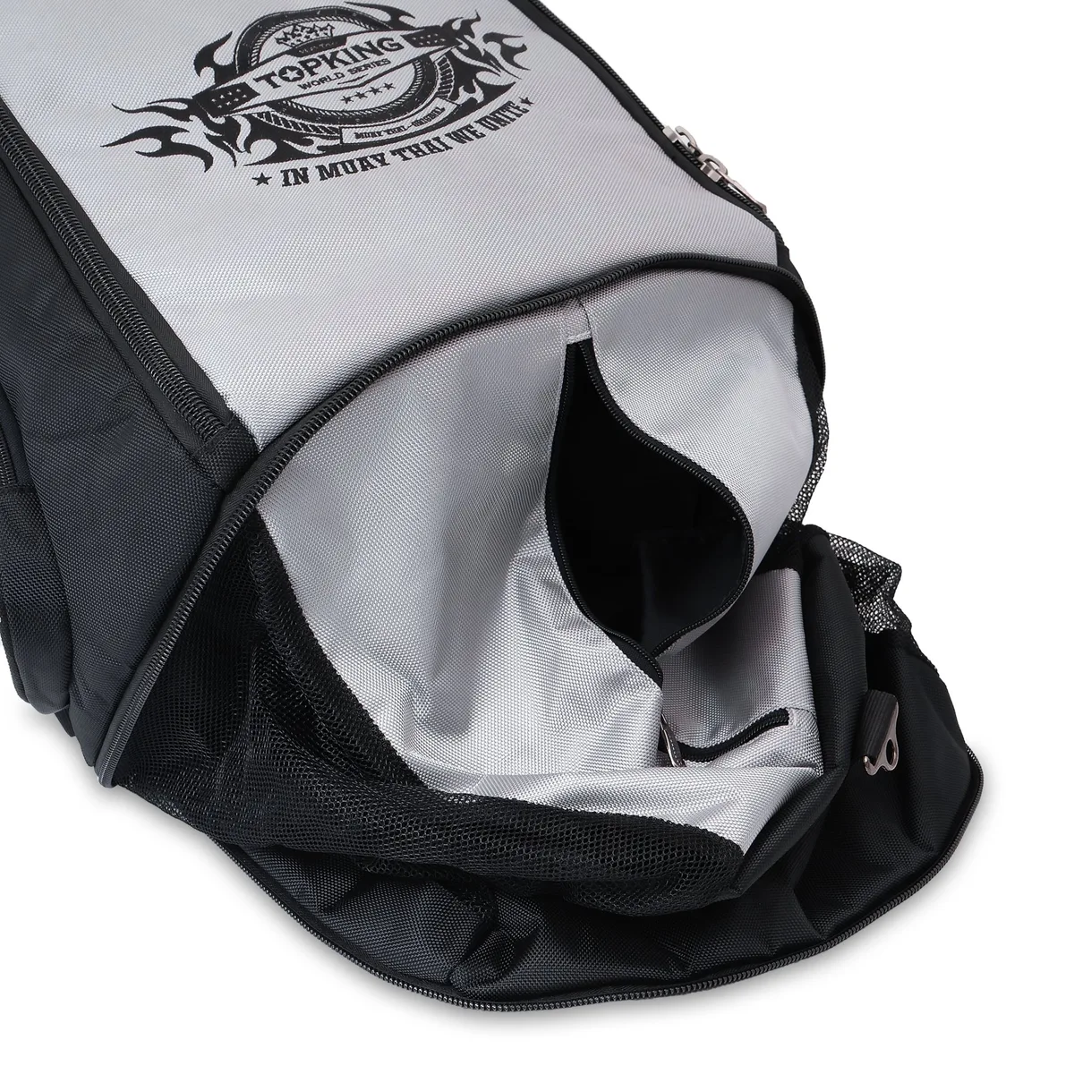 Раница TOPKING BACKPACK, отворено основно отделение, показващо простора