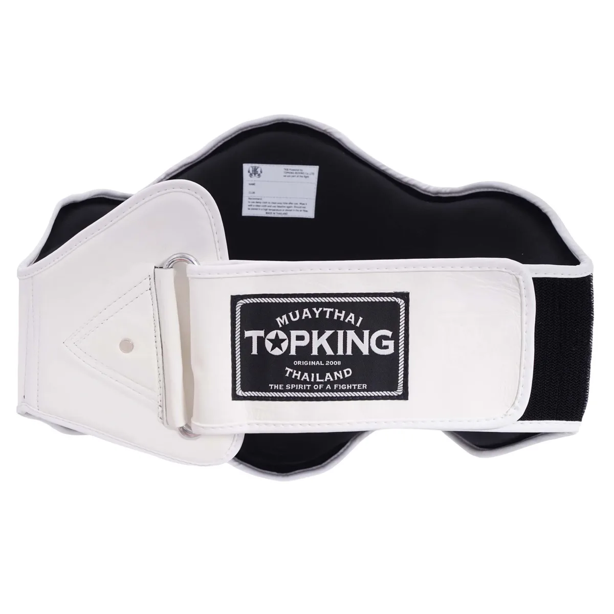 Протектор за корем Top King BELLY PROTECTOR BLACK WHITE 02 - страничен изглед, демонстриращ неговата форма и дебелина за максимална защита.