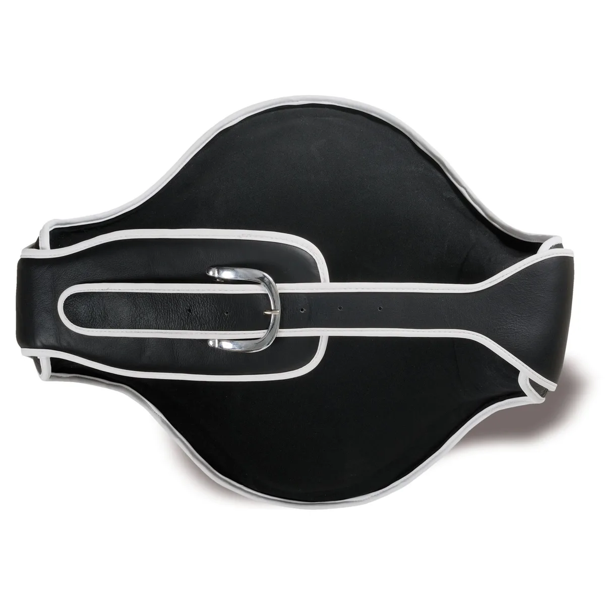 Страничен изглед на протектор за корем Top King Professional Buckle, акцентиращ върху дебелината и защитната площ.