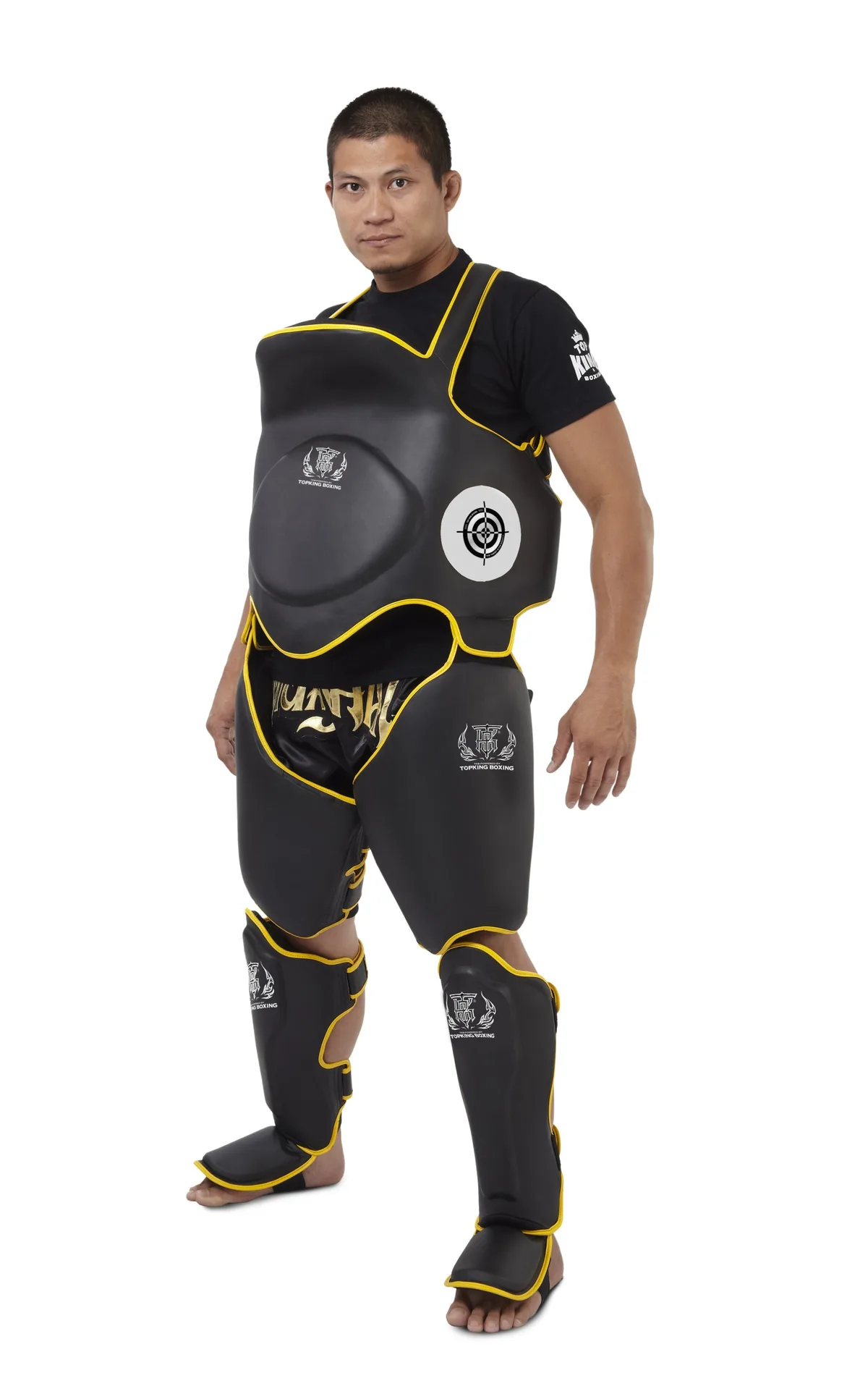Top King Black Belly and Thigh Protection - черен протектор за корем и бедра отпред