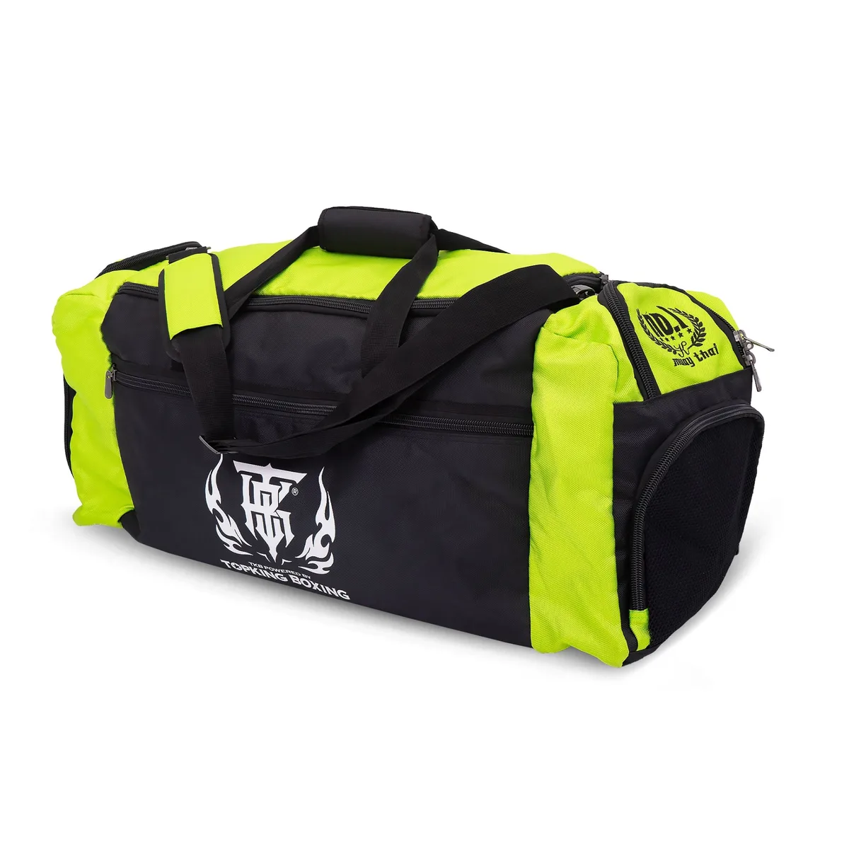 TOPKING BLACK GREEN GYM BAG 01 – черен и зелен сак за фитнес и бойни спортове, изглед отпред