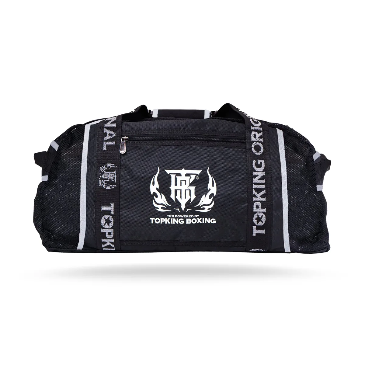 Сак TOPKING BLACK GREY GYM BAG 04 в черно и сиво, изобразен отпред
