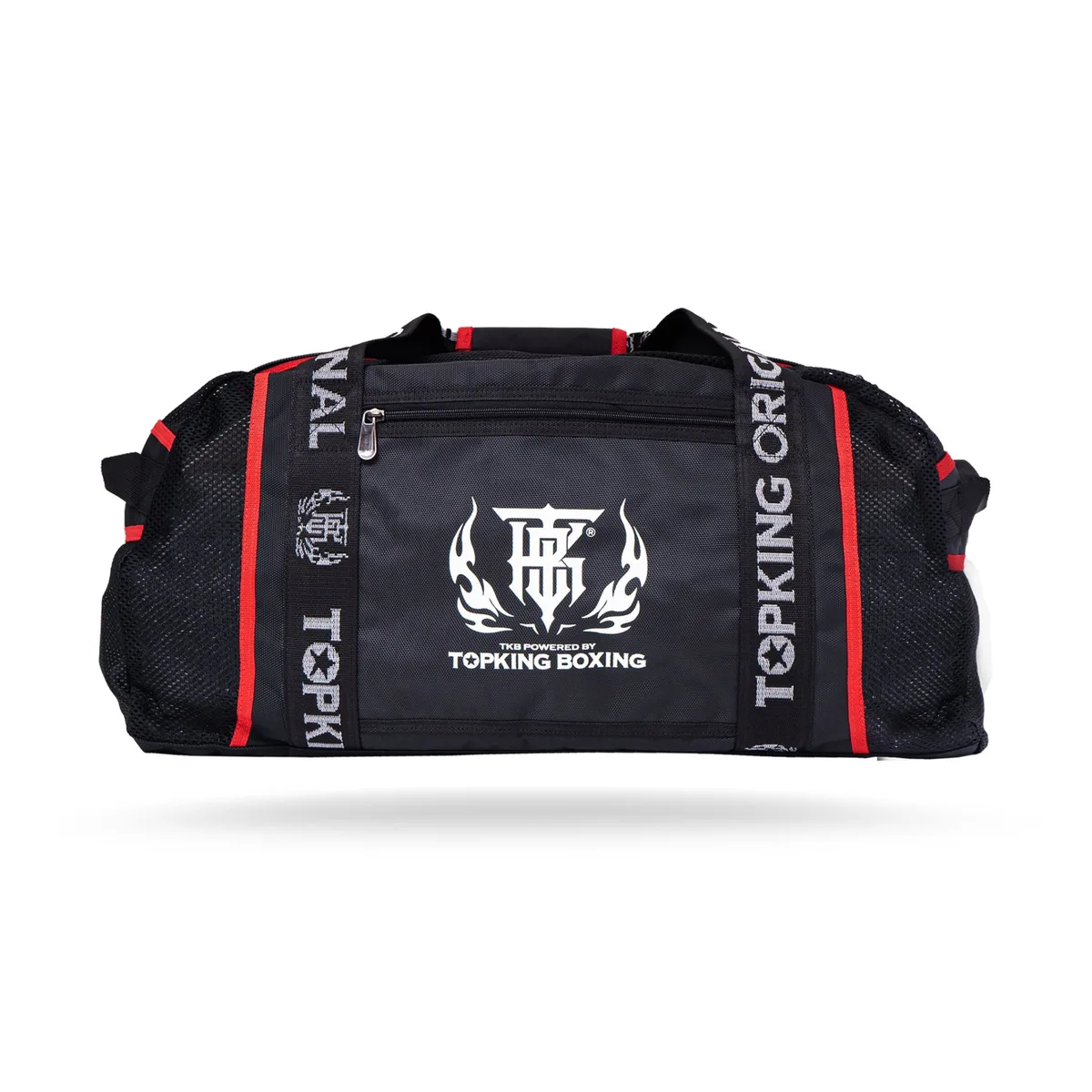 Сак Top King BLACK RED GYM BAG 04 отпред, черно-червен дизайн
