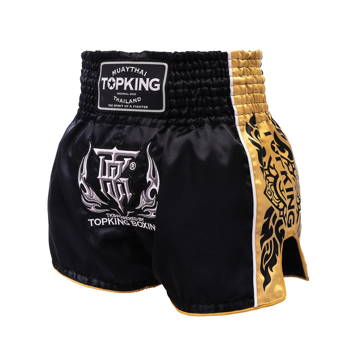 Черни шорти за муай тай Top King Boxing Shorts Black 276, изглед отпред