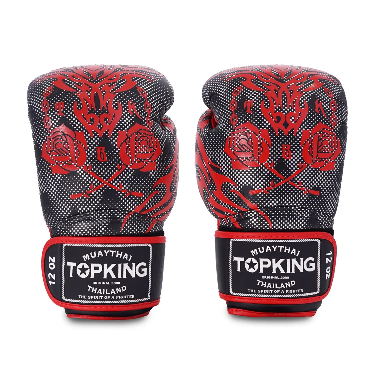 Страничен изглед на боксови ръкавици TOPKING GLOVES BLACK DRAGON, показващ формата и конструкцията