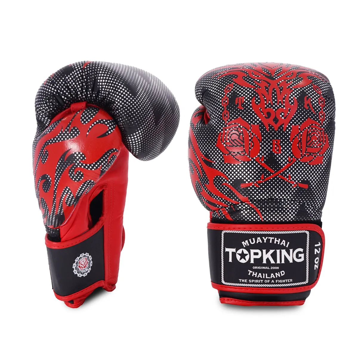 Детайлен изглед на дланта и закопчаването на ръкавиците TOPKING GLOVES BLACK DRAGON