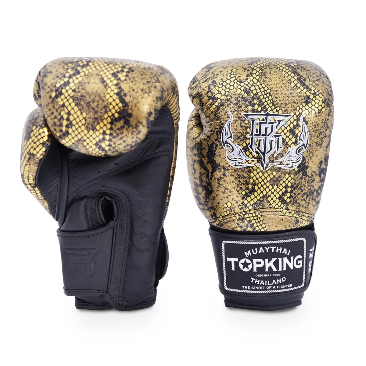 Боксови ръкавици TOPKING GLOVES BLACK GOLD SUPER SNAKE в черно и златно