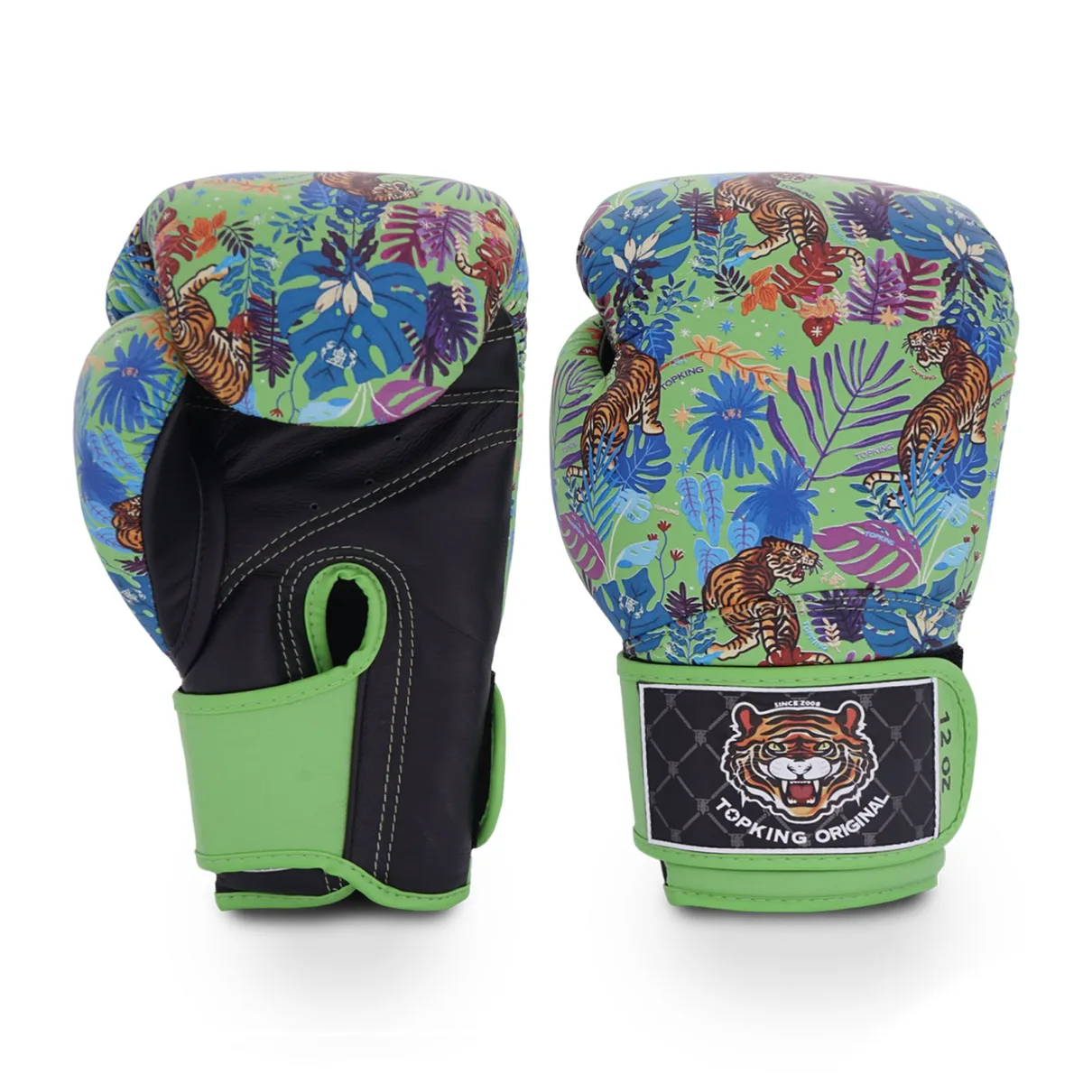 Боксови ръкавици Top King WILD TIGER KING Black Green с тигров принт