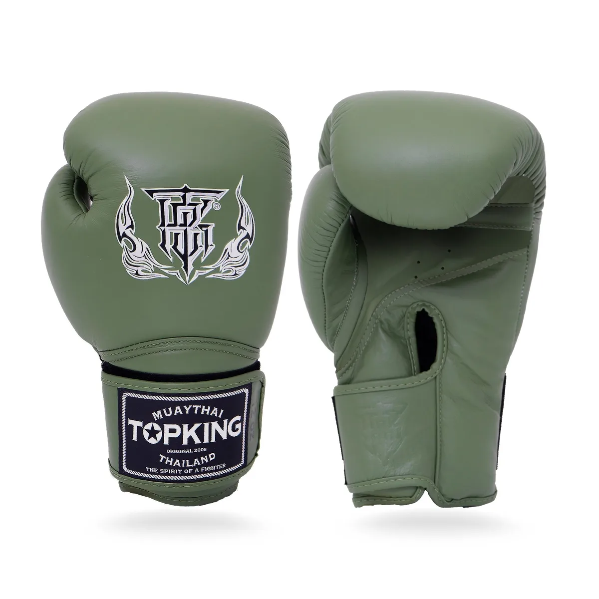 Боксови ръкавици Top King Khaki Super в цвят каки, преден план