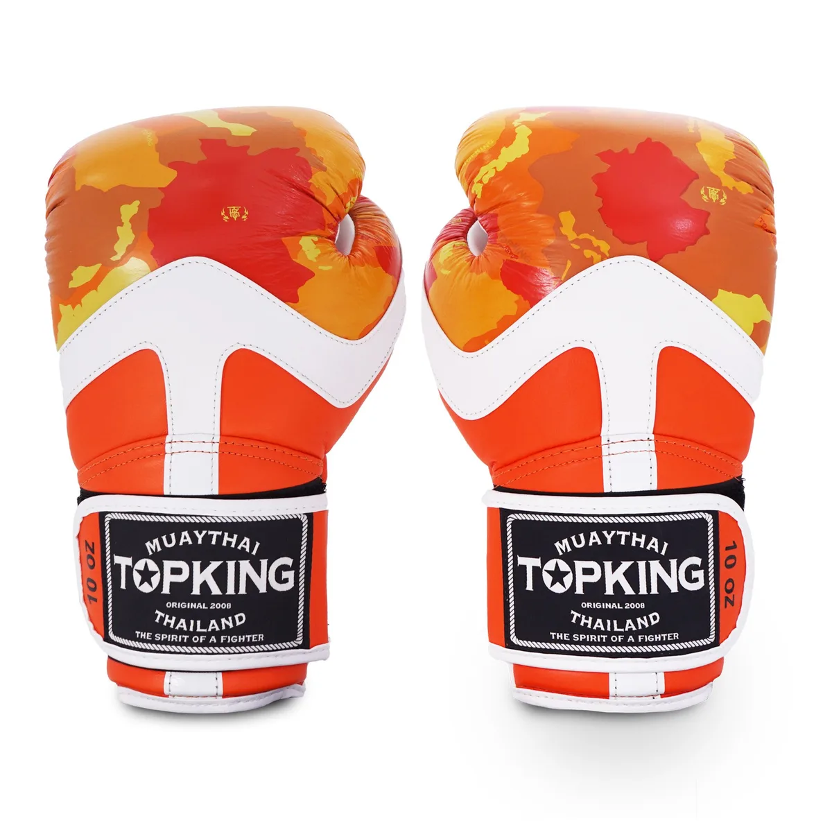 Ръкавици TOPKING GLOVES ORANGE CAMOUFLAGE, изглед откъм дланта и закопчаването