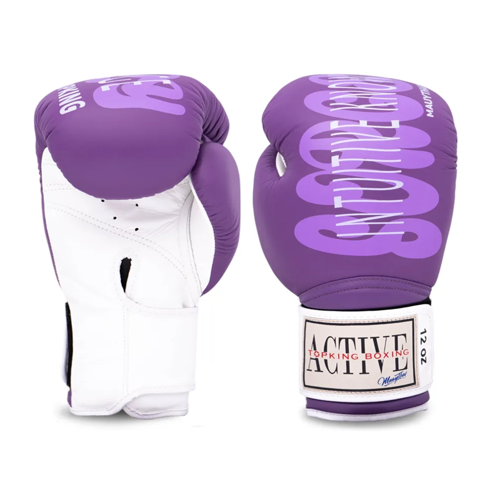 Лилави ръкавици Top King Active Muay Thai, изглед отпред