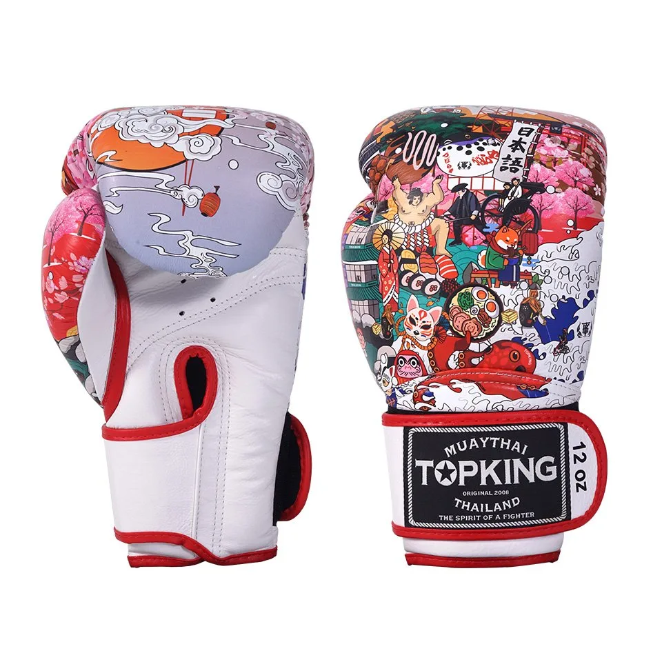 Боксови ръкавици Top King White Red Japan Culture