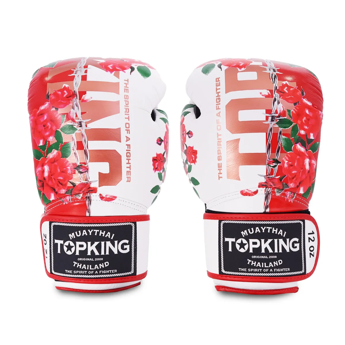 Страничен изглед на боксови ръкавици TOPKING GLOVES WHITE ROSE