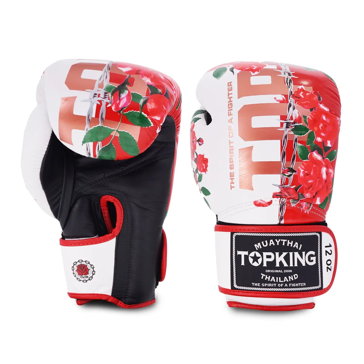 Боксови ръкавици TOPKING GLOVES WHITE ROSE, изглед отпред
