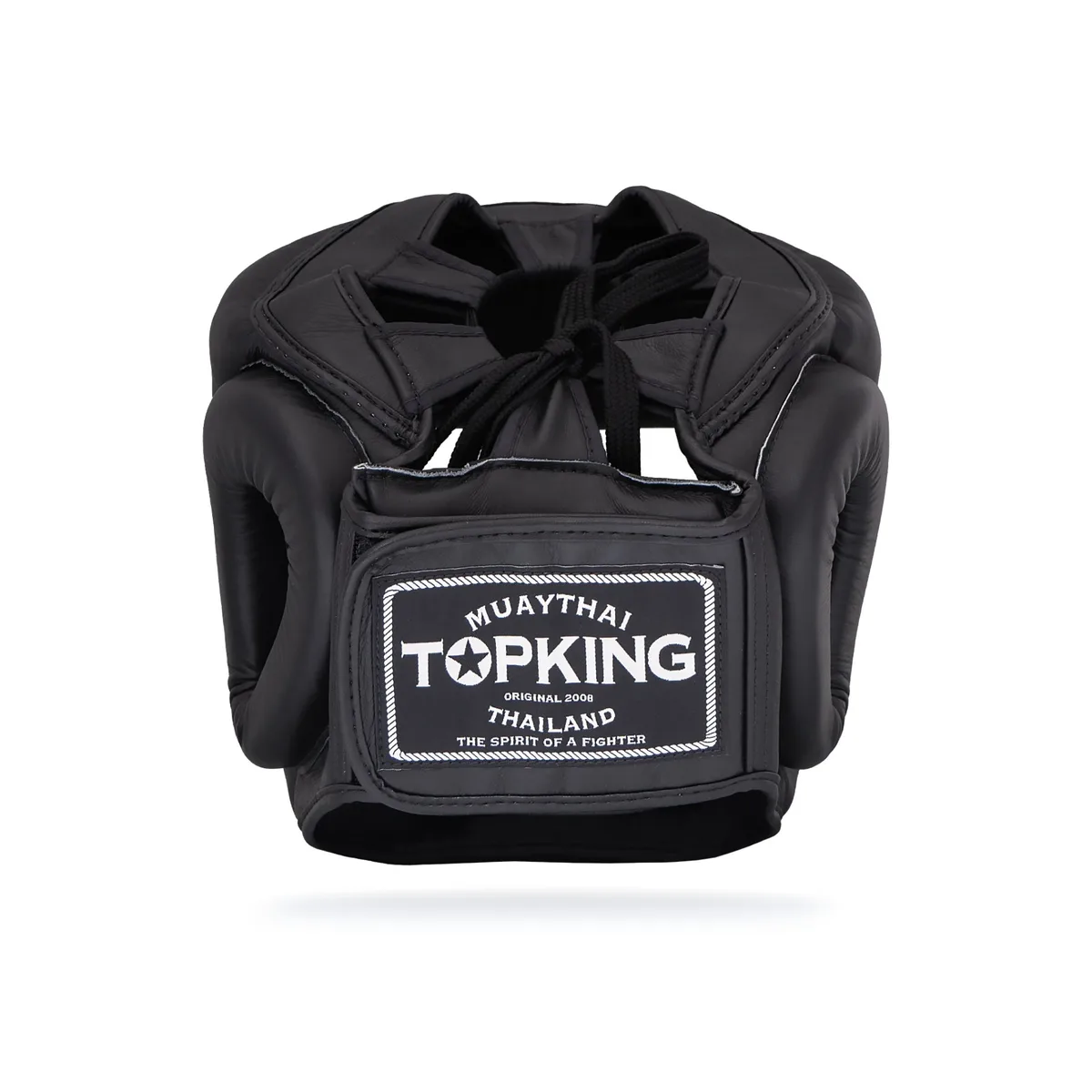 Детайлен изглед на връзките за пристягане на черен протектор за глава Top King