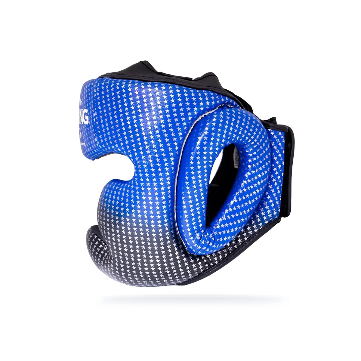 Син протектор за глава Top King Head Guard Blue Super Star, изглед отгоре