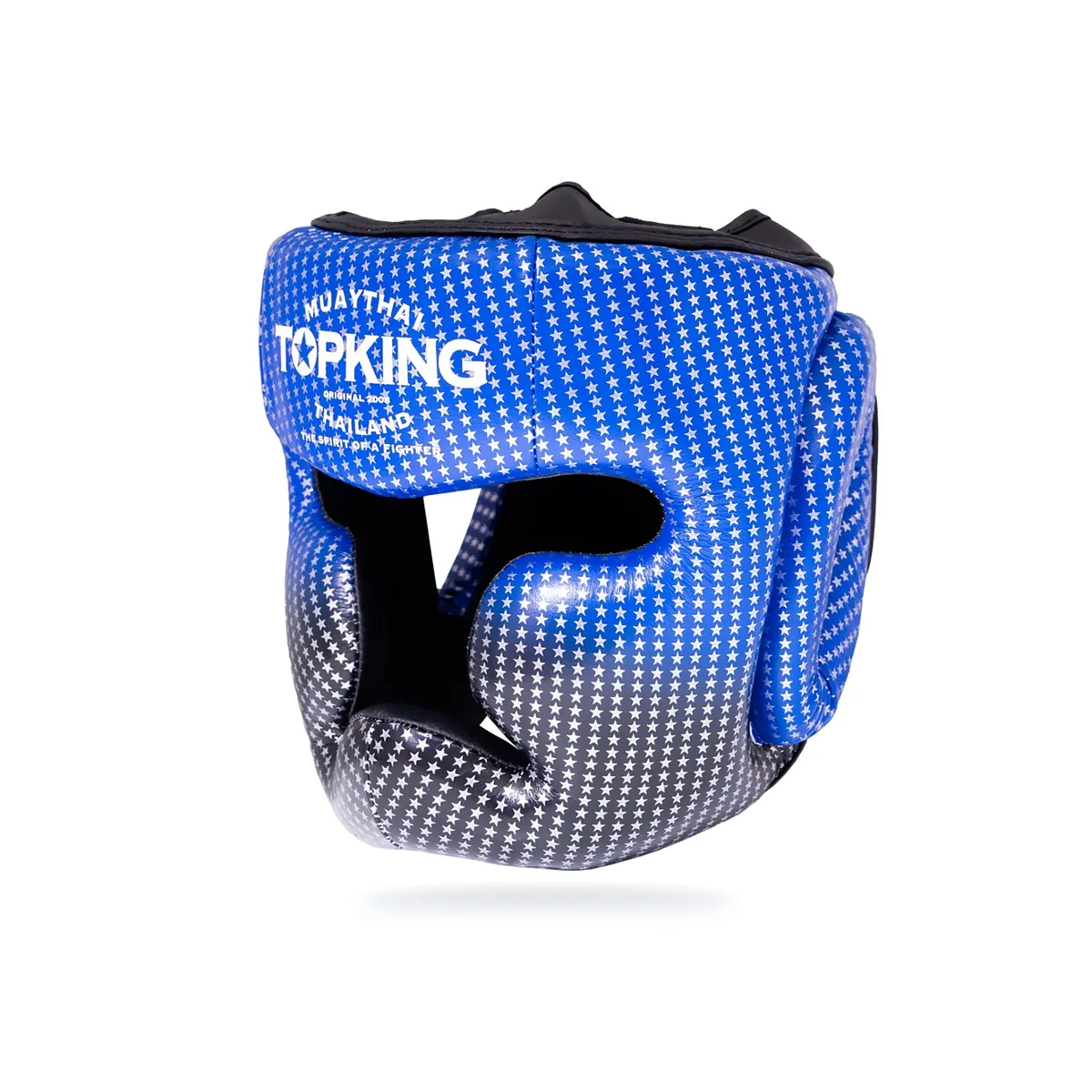 Син протектор за глава Top King Head Guard Blue Super Star, страничен изглед
