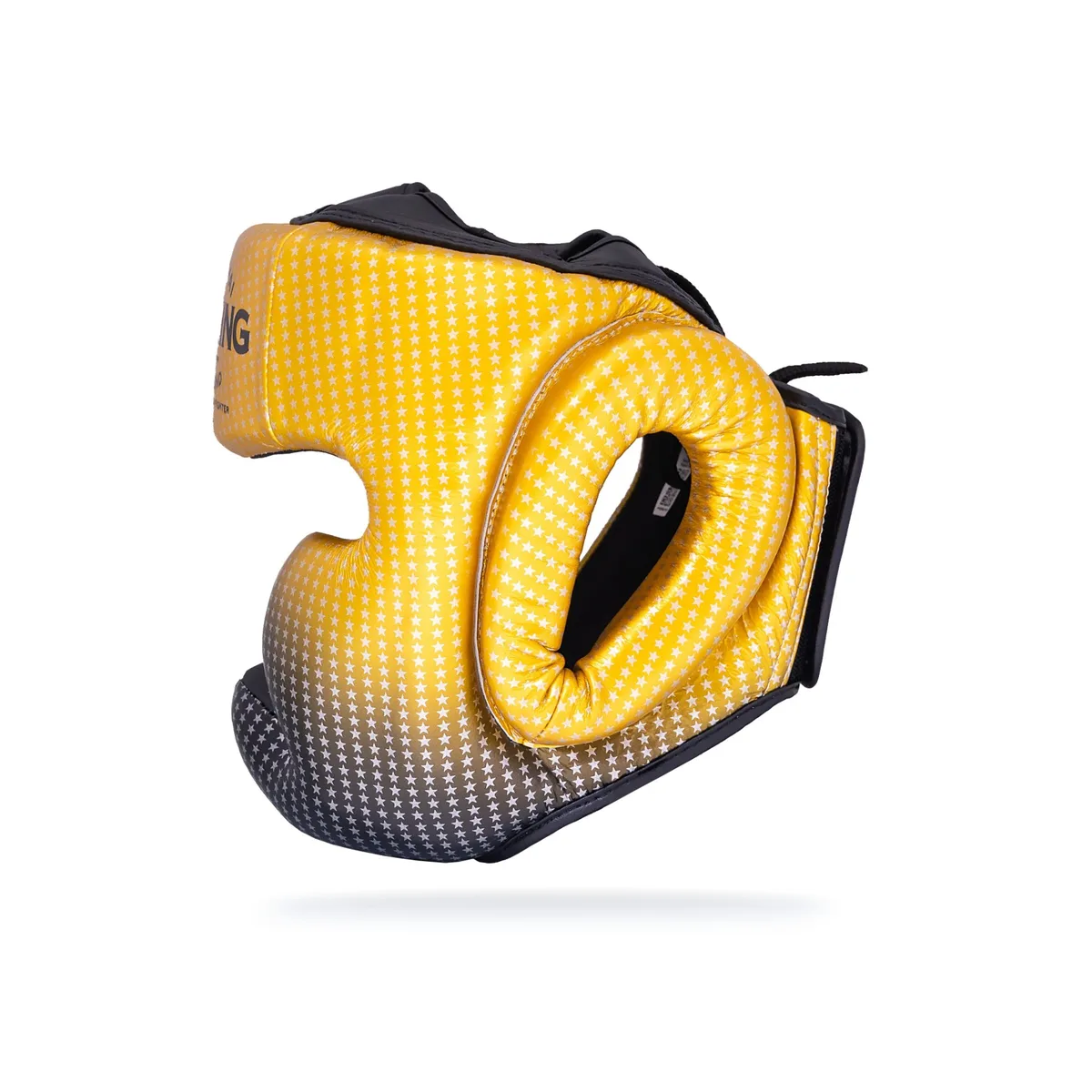 TOPKING HEAD GUARD GOLD SUPER STAR – заден изглед, показващ системата за закопчаване