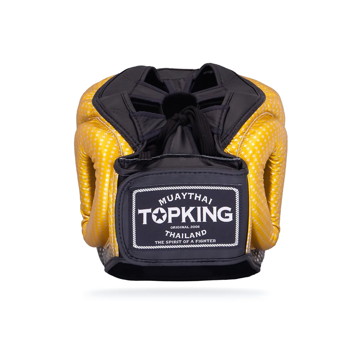 TOPKING HEAD GUARD GOLD SUPER STAR – близък план на детайл от златния шлем