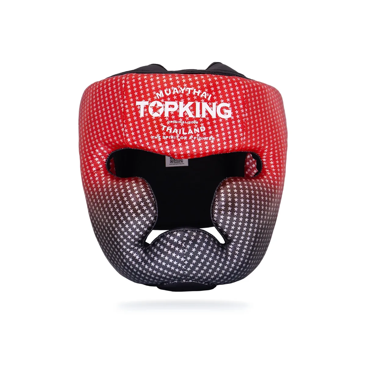 Страничен изглед на протектор за глава Top King Red Super Star, акцентиращ върху защитата на ушите и скулите
