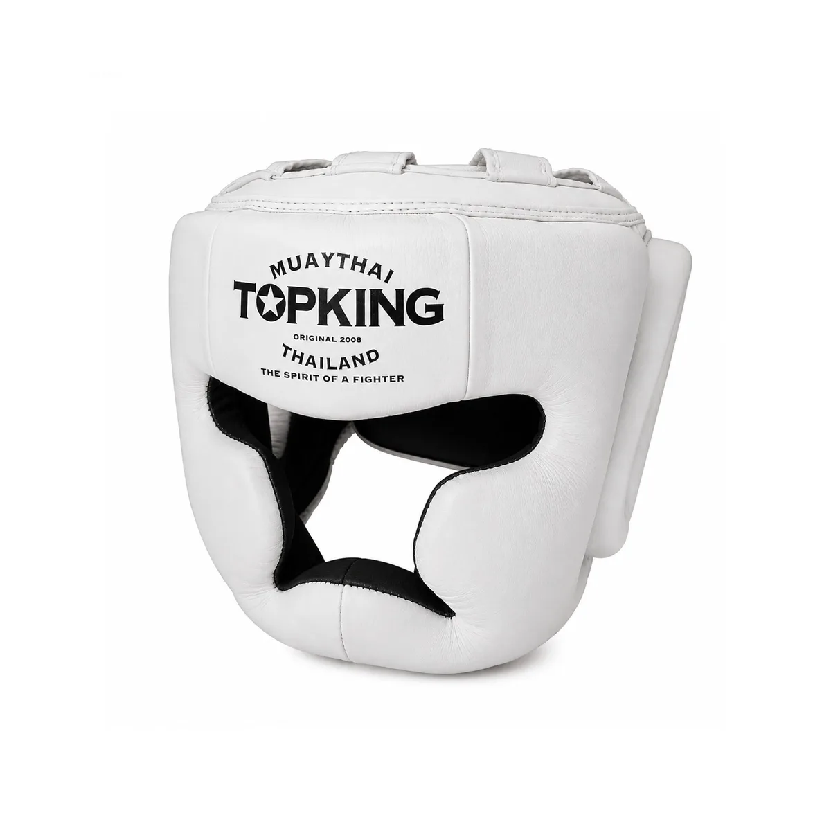TOPKING HEAD GUARD WHITE “EXTRA COVERAGE” TRAINING LACE-UP &amp; VELCRO CLOSURE