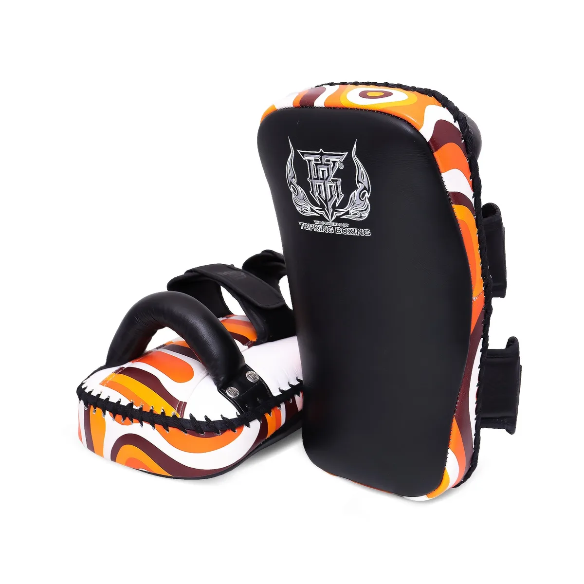 Детайлен изглед на повърхността за удар на TOPKING KICKING PADS ORANGE LAVA