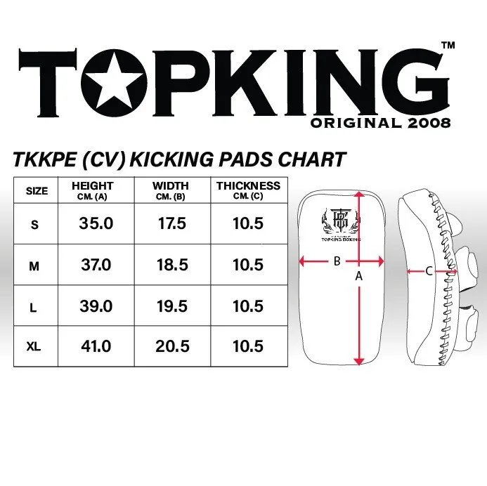 Един пад Top King Kicking Pad White Black "Extreme" отблизо, фокусиран върху детайлите на повърхността и велкро лентите, подчертаващи качеството на изработка.