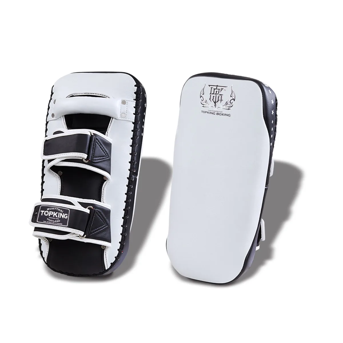 TOPKING KICKING PADS WHITE BLACK "EXTREME" (STRAIGHT) VELCRO