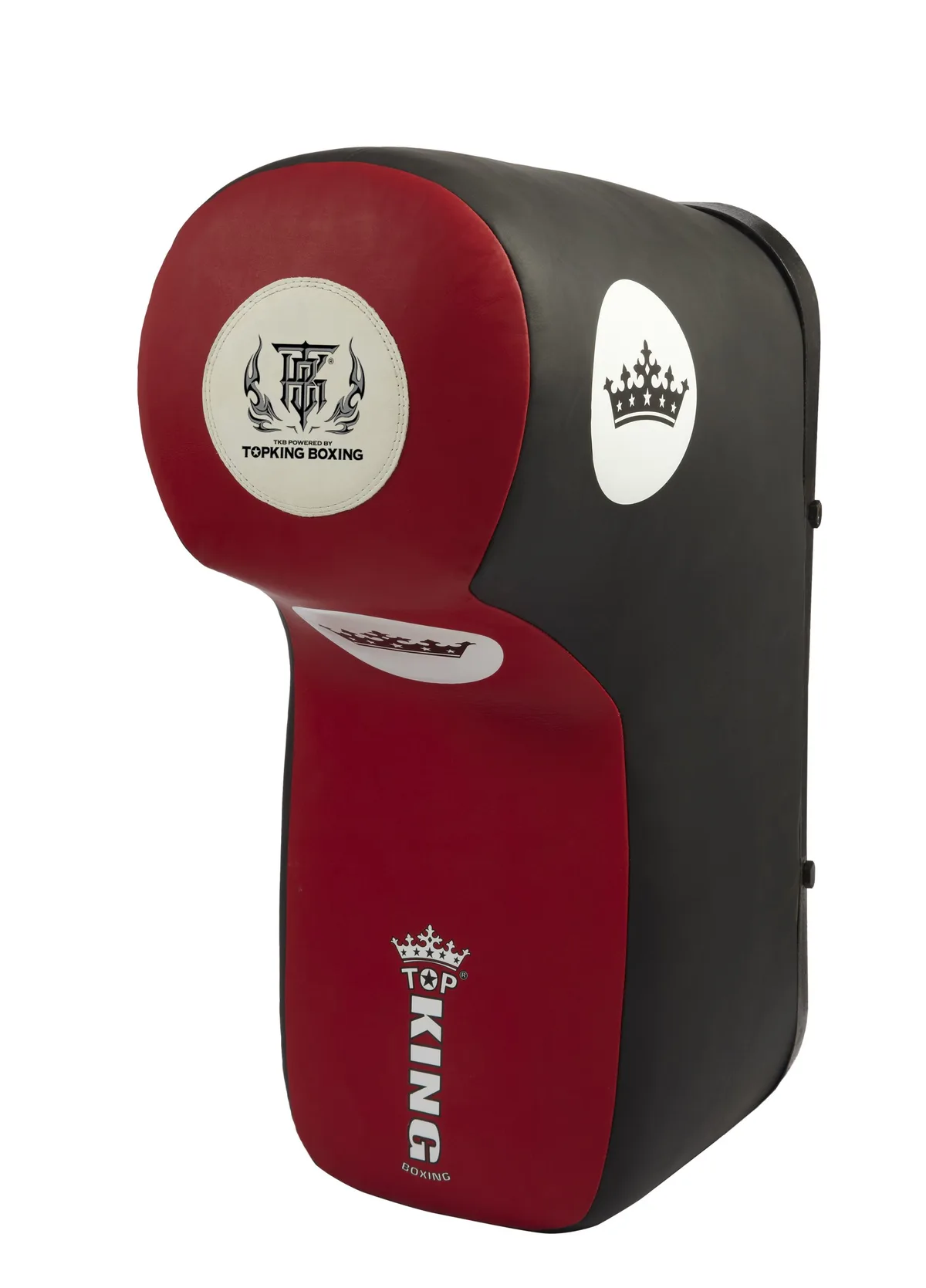 Стенен ъперкът тренажор TOPKING RED BLACK WALL MOUNT "UPPER CUT UNIT" в червено и черно, монтиран на стена, готов за тренировка.