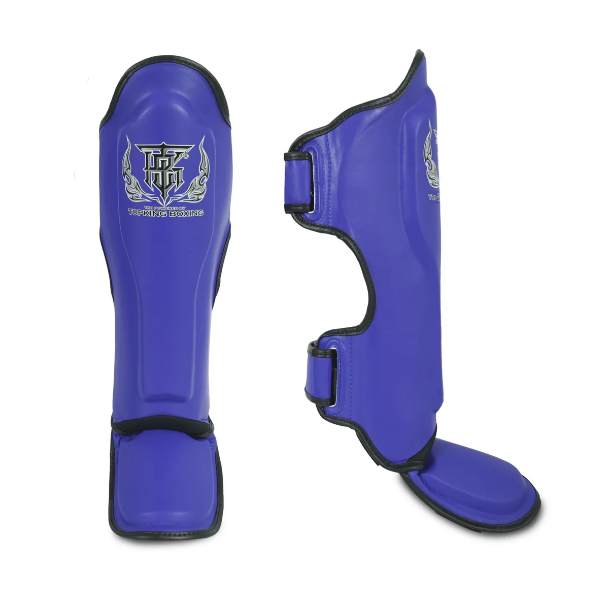 Протектори за крака Top King Shin Guard Blue Black Pro, страничен изглед