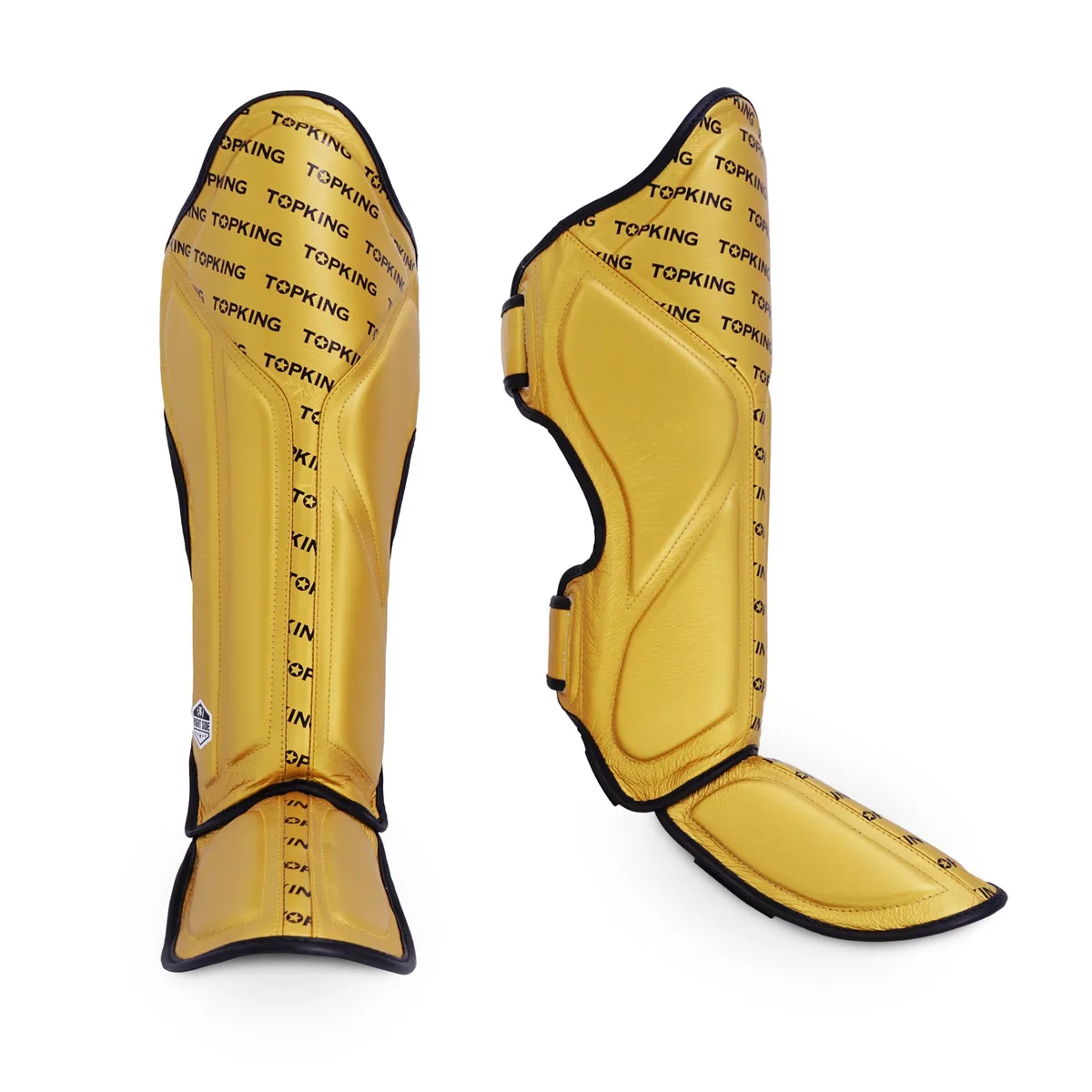 TOPKING SHIN GUARD GOLD FULL IMPACT - Златни протектори за крака, изглед отпред