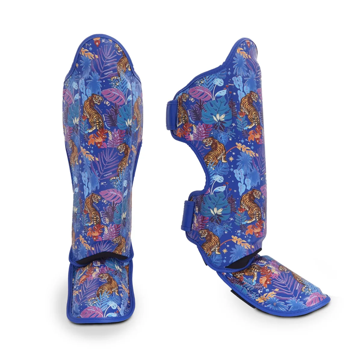 TOPKING SHIN GUARD RED WILD TIGER KING, изглед отзад със закопчалките