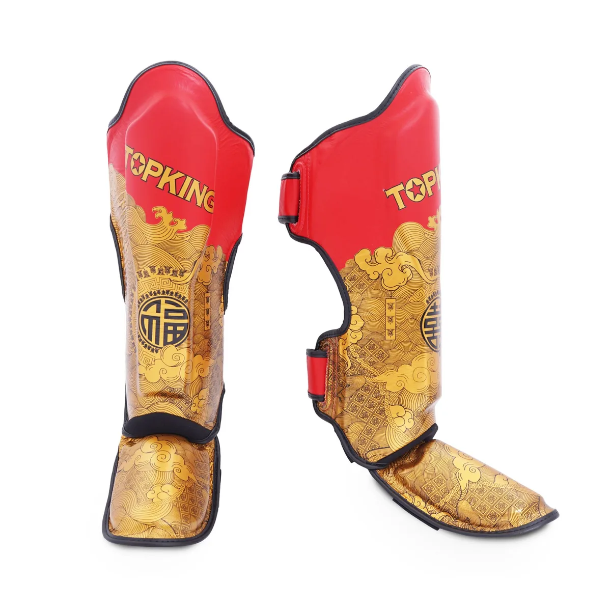 Протектори за крака Top King RED HAPPINESS CHINESE, червени, за бойни спортове