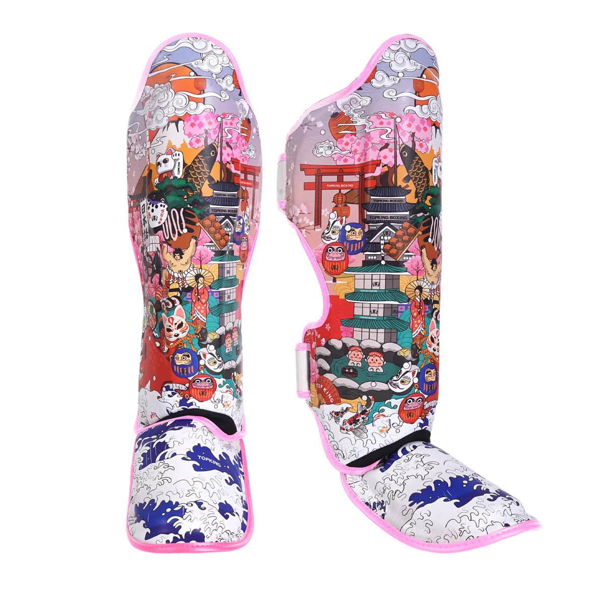 TOPKING SHIN GUARDS WHITE PINK JAPAN CULTURE