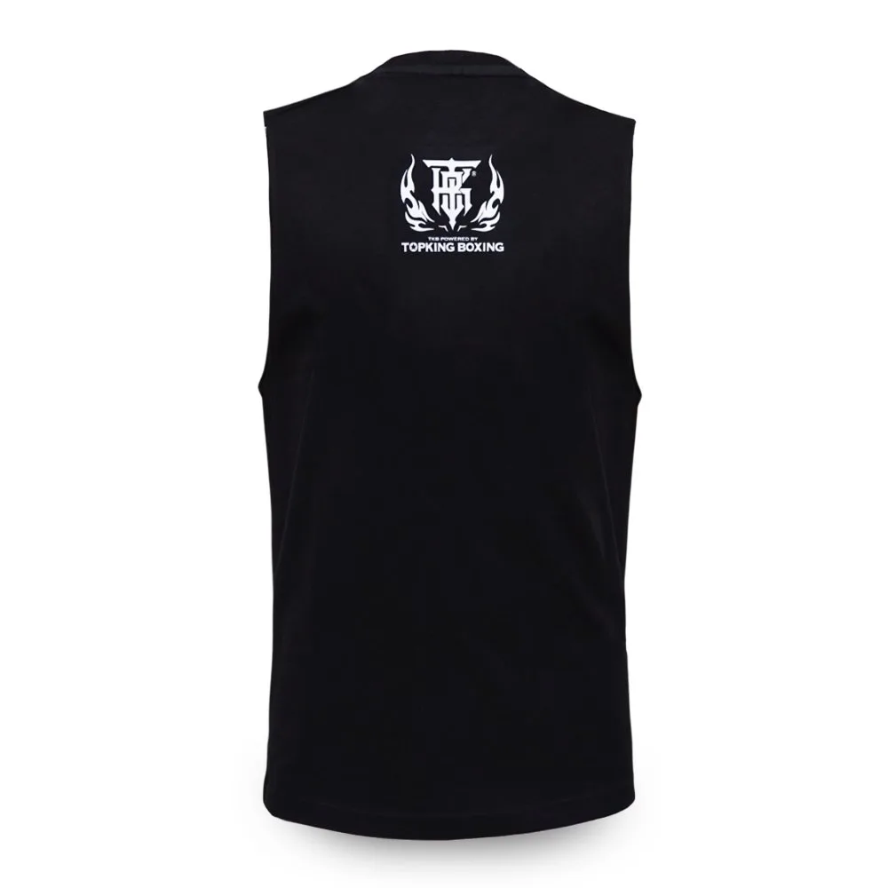 Потник Top King Sleeveless Shirt Black 030, показан отзад, с логото на марката Top King.