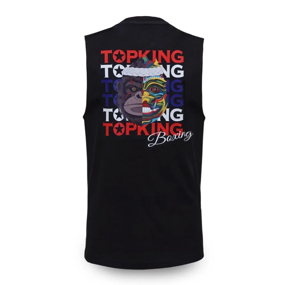 Мъжки потник Top King Sleeveless Shirt Black 032, заден план, показващ кройката и материята
