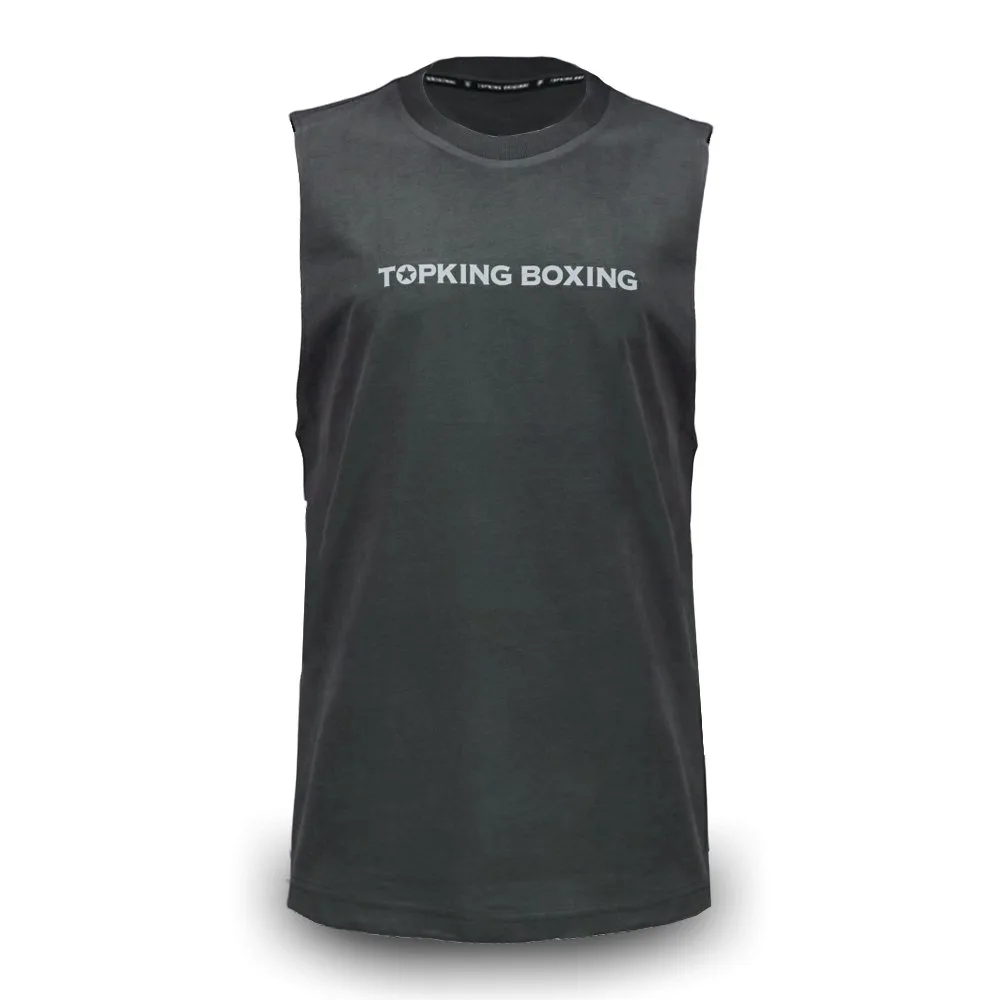 Мъжки потник Top King Sleeveless Shirt Grey 029 в сив цвят, показан отпред.