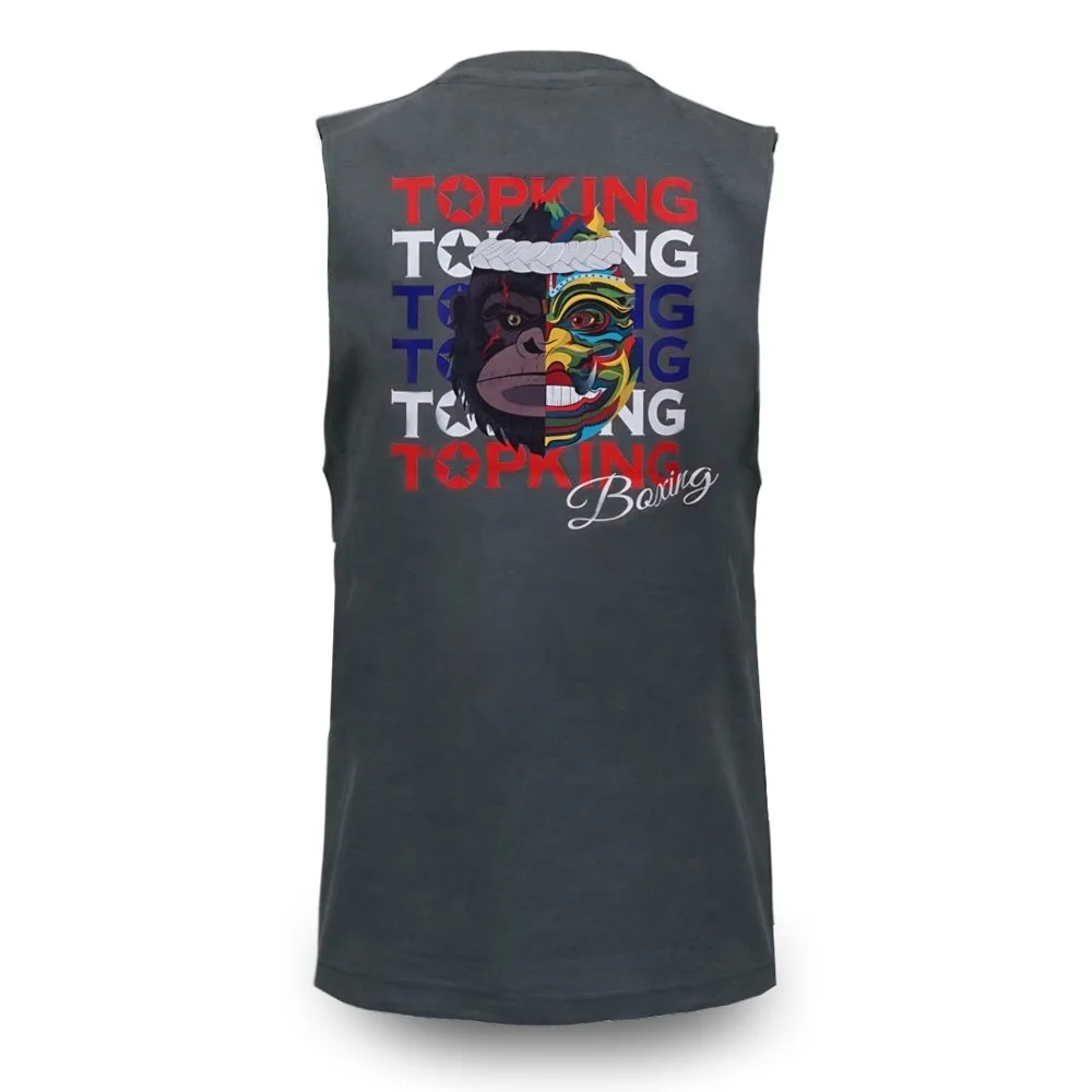 Сив потник Top King Sleeveless Shirt Grey 032, показан отзад, подчертаващ кройката и свободата на движение.