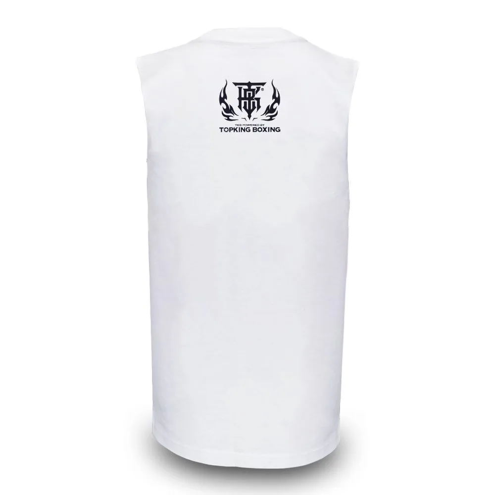 Бял потник Top King Sleeveless Shirt White 030, изглед отзад, показан на бял фон