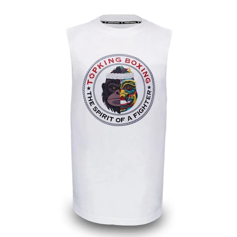Бял потник Top King Sleeveless Shirt White 030, изглед отпред, показан на бял фон